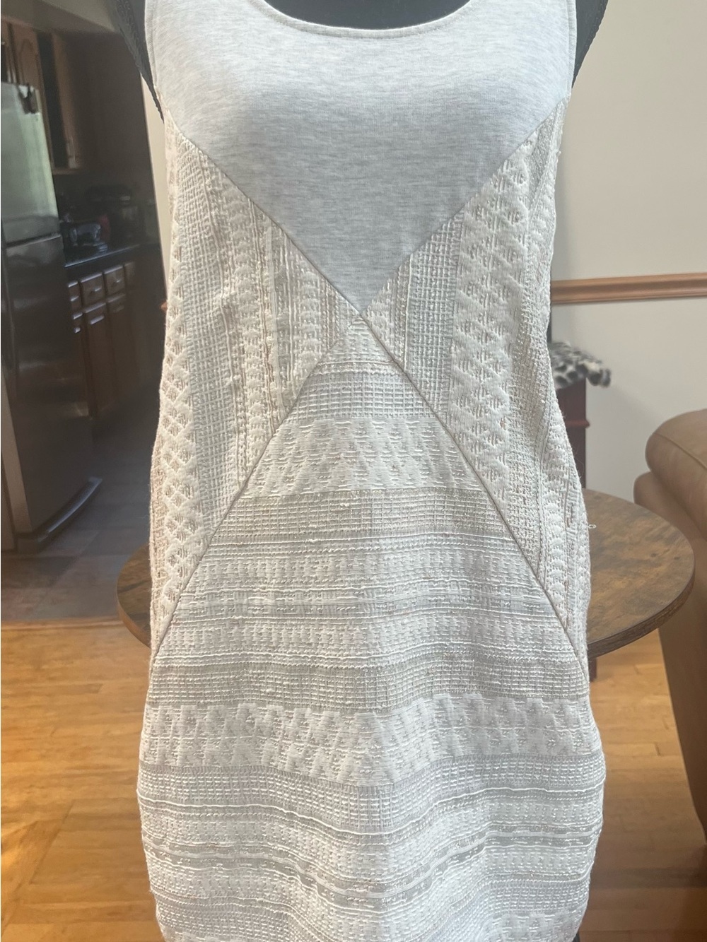 dolan Cream Lace-Panel Sleeveless Mini Dress - Picture 8 of 9